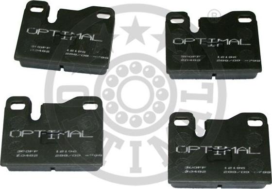 Optimal 12196 - Kit de plaquettes de frein, frein à disque cwaw.fr