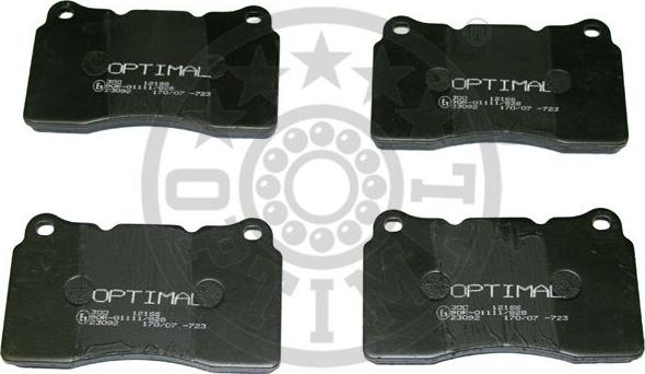 Optimal 12166 - Kit de plaquettes de frein, frein à disque cwaw.fr