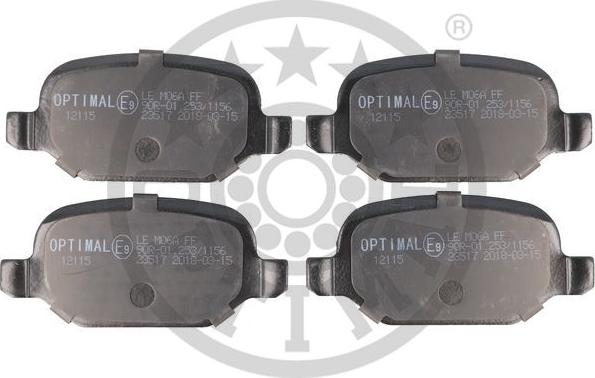 Optimal BP-12115 - Kit de plaquettes de frein, frein à disque cwaw.fr