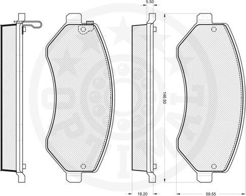 Optimal 12120 - Kit de plaquettes de frein, frein à disque cwaw.fr