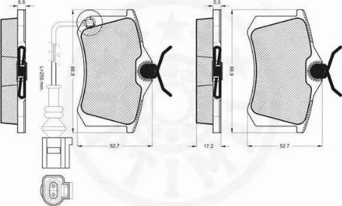 Optimal 12175 - Kit de plaquettes de frein, frein à disque cwaw.fr