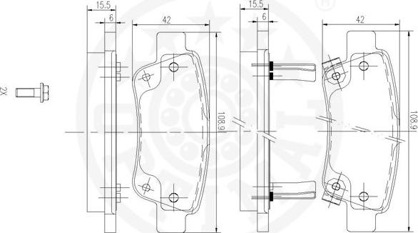 Optimal 12369 - Kit de plaquettes de frein, frein à disque cwaw.fr