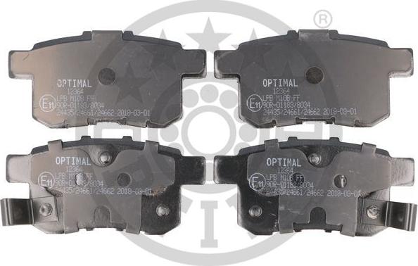 Optimal 12364 - Kit de plaquettes de frein, frein à disque cwaw.fr