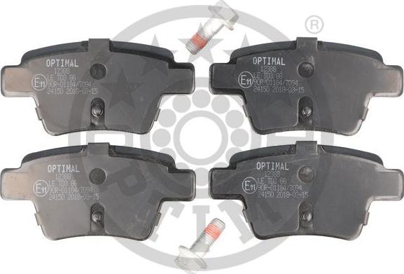 Optimal 12388 - Kit de plaquettes de frein, frein à disque cwaw.fr