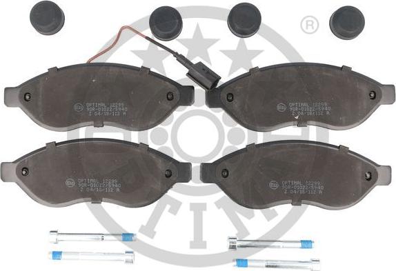 Optimal 12299 - Kit de plaquettes de frein, frein à disque cwaw.fr