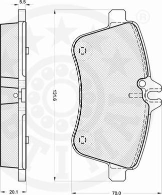 Optimal 12245 - Kit de plaquettes de frein, frein à disque cwaw.fr