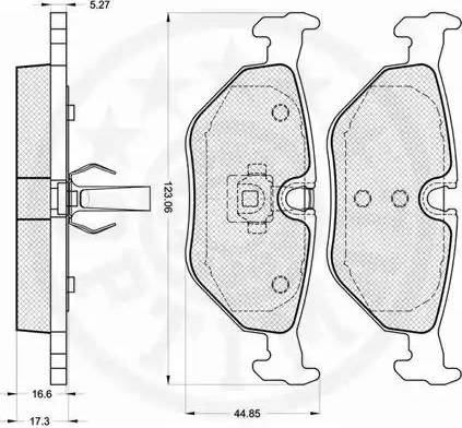 Optimal 12259 - Kit de plaquettes de frein, frein à disque cwaw.fr