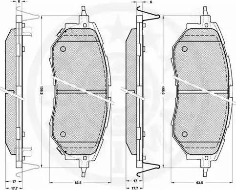 Optimal 12256 - Kit de plaquettes de frein, frein à disque cwaw.fr