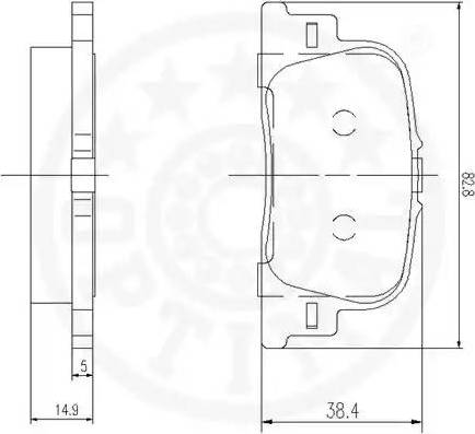 Optimal 12207 - Kit de plaquettes de frein, frein à disque cwaw.fr