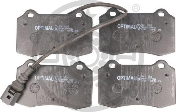 Optimal 12212 - Kit de plaquettes de frein, frein à disque cwaw.fr