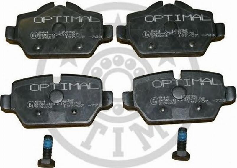 Optimal 12236 - Kit de plaquettes de frein, frein à disque cwaw.fr