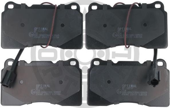 Optimal BP-12737 - Kit de plaquettes de frein, frein à disque cwaw.fr