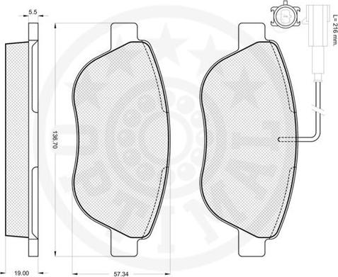 Optimal 85901 - Kit de plaquettes de frein, frein à disque cwaw.fr