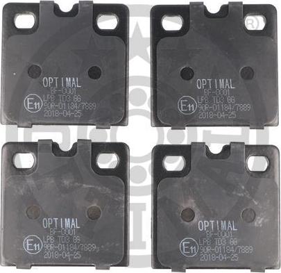 Optimal BF-0001 - Kit de plaquettes de frein, disque de frein de stationnement cwaw.fr