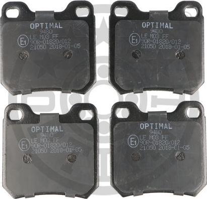 Optimal BP-09480 - Kit de plaquettes de frein, frein à disque cwaw.fr