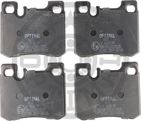 Optimal BP-09876 - Kit de plaquettes de frein, frein à disque cwaw.fr