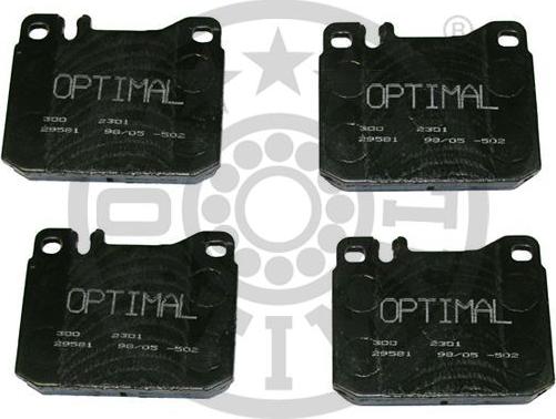 Optimal BP-02301 - Kit de plaquettes de frein, frein à disque cwaw.fr