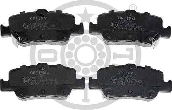 Optimal BP-12484 - Kit de plaquettes de frein, frein à disque cwaw.fr