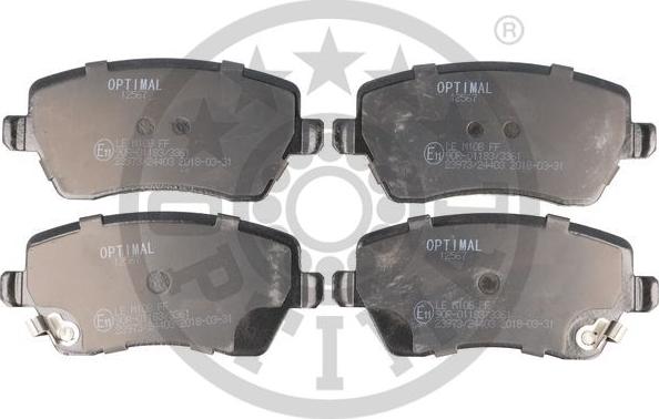 Optimal BP-12567 - Kit de plaquettes de frein, frein à disque cwaw.fr