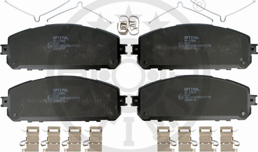 Optimal BP-12889 - Kit de plaquettes de frein, frein à disque cwaw.fr