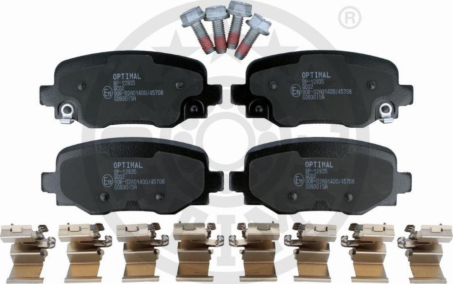 Optimal BP-12835 - Kit de plaquettes de frein, frein à disque cwaw.fr