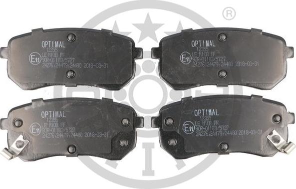 Optimal BP-12355 - Kit de plaquettes de frein, frein à disque cwaw.fr