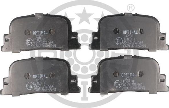 Optimal BP-12207 - Kit de plaquettes de frein, frein à disque cwaw.fr