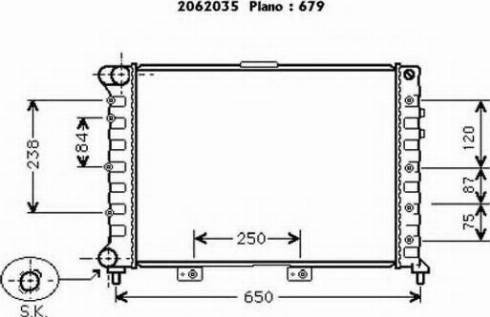 Ordonez 2062035 - Radiateur, refroidissement du moteur cwaw.fr