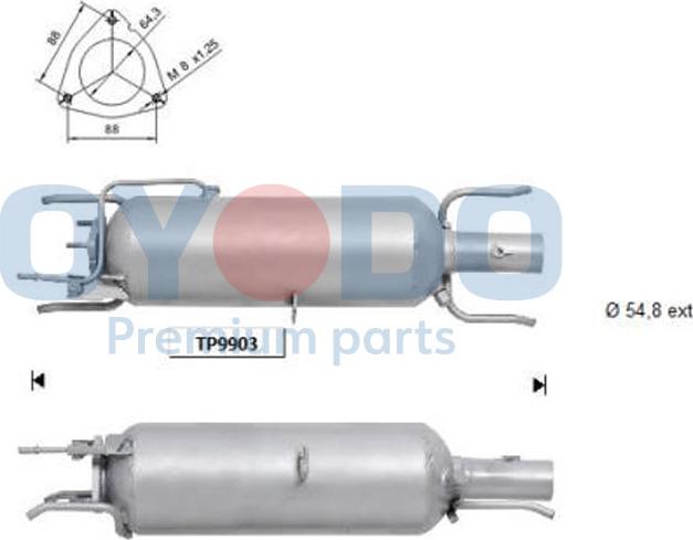 Oyodo 20N0020-OYO - Filtre à particules / à suie, échappement cwaw.fr