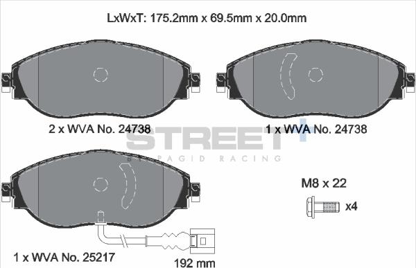 PAGID Racing T8092SP2001 - Kit de plaquettes de frein, frein à disque cwaw.fr