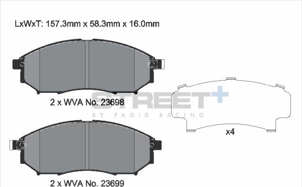 PAGID Racing T8040SP2001 - Kit de plaquettes de frein, frein à disque cwaw.fr