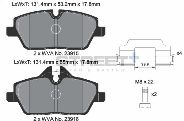 PAGID Racing T8050SP2001 - Kit de plaquettes de frein, frein à disque cwaw.fr