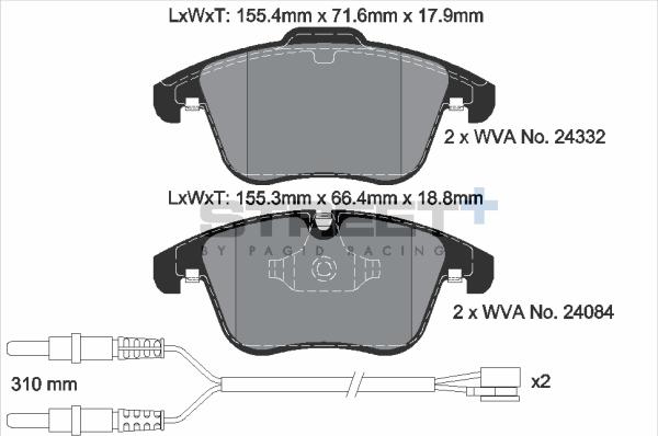 PAGID Racing T8069SP2001 - Kit de plaquettes de frein, frein à disque cwaw.fr