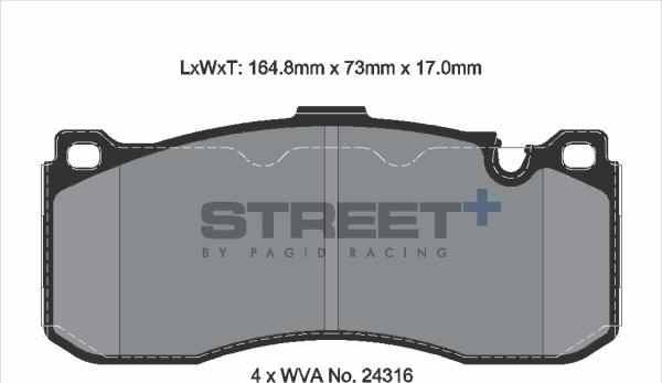 PAGID Racing T8068SP2001 - Kit de plaquettes de frein, frein à disque cwaw.fr