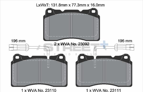 PAGID Racing T8017SP2001 - Kit de plaquettes de frein, frein à disque cwaw.fr