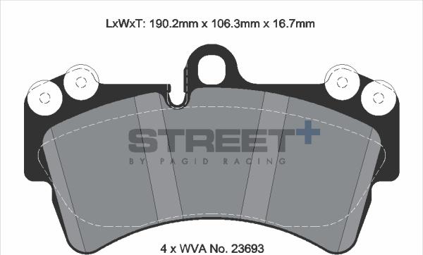 PAGID Racing T8038SP2001 - Kit de plaquettes de frein, frein à disque cwaw.fr