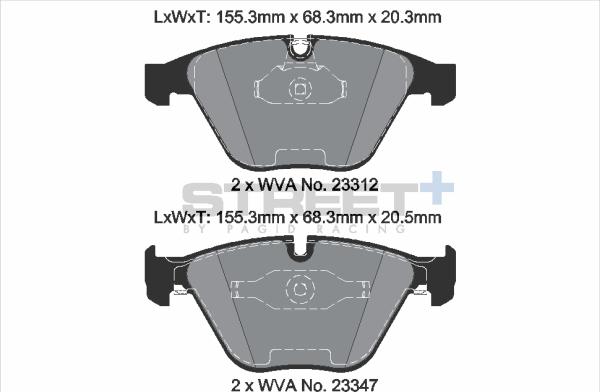 PAGID Racing T8023SP2001 - Kit de plaquettes de frein, frein à disque cwaw.fr