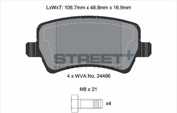 PAGID Racing T8076SP2001 - Kit de plaquettes de frein, frein à disque cwaw.fr