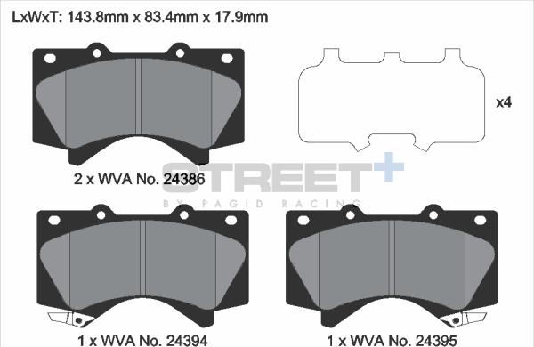 PAGID Racing T8070SP2001 - Kit de plaquettes de frein, frein à disque cwaw.fr