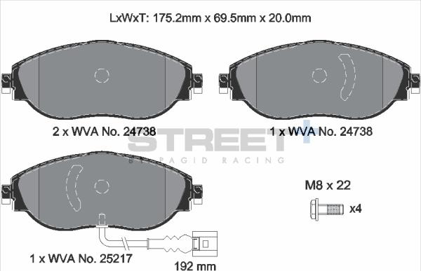 PAGID Racing T8192SP2001 - Kit de plaquettes de frein, frein à disque cwaw.fr