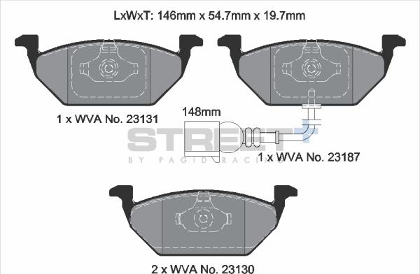 PAGID Racing T8164SP2001 - Kit de plaquettes de frein, frein à disque cwaw.fr