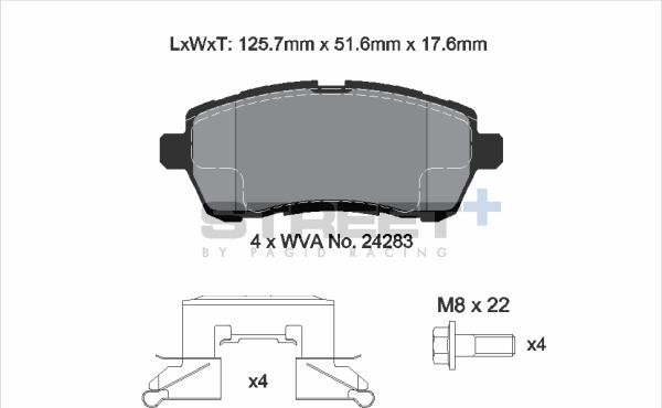 PAGID Racing T8187SP2001 - Kit de plaquettes de frein, frein à disque cwaw.fr