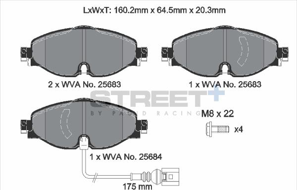 PAGID Racing T8122SP2001 - Kit de plaquettes de frein, frein à disque cwaw.fr