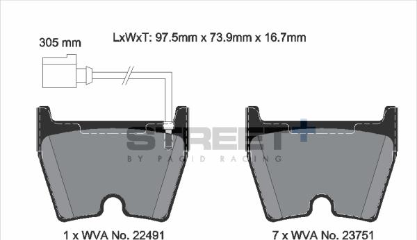 PAGID Racing T8306SP2001 - Kit de plaquettes de frein, frein à disque cwaw.fr