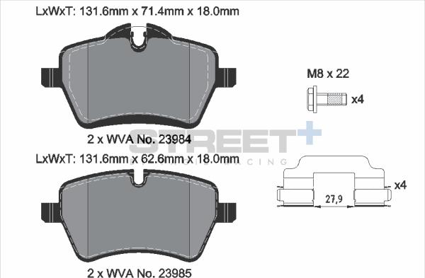 PAGID Racing T8303SP2001 - Kit de plaquettes de frein, frein à disque cwaw.fr