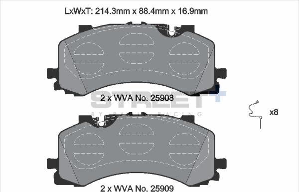 PAGID Racing T8262SP2001 - Kit de plaquettes de frein, frein à disque cwaw.fr