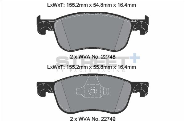 PAGID Racing T8234SP2001 - Kit de plaquettes de frein, frein à disque cwaw.fr