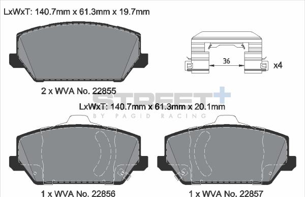 PAGID Racing T8229SP2001 - Kit de plaquettes de frein, frein à disque cwaw.fr