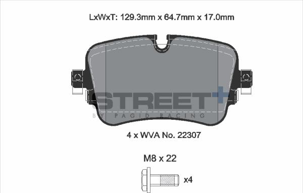 PAGID Racing T8227SP2001 - Kit de plaquettes de frein, frein à disque cwaw.fr