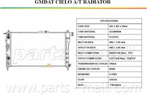 Parts-Mall PXNDC-010 - Radiateur, refroidissement du moteur cwaw.fr